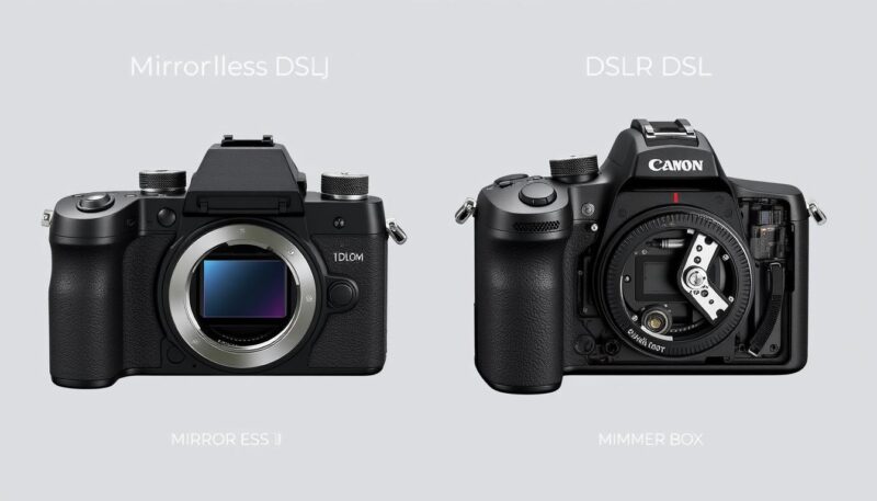 mirrorless vs DSLR camera construction and design differences